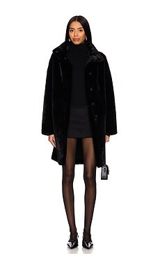 Apparis Blair Mid Length Coat in Noir from Revolve.com | Revolve Clothing (Global)