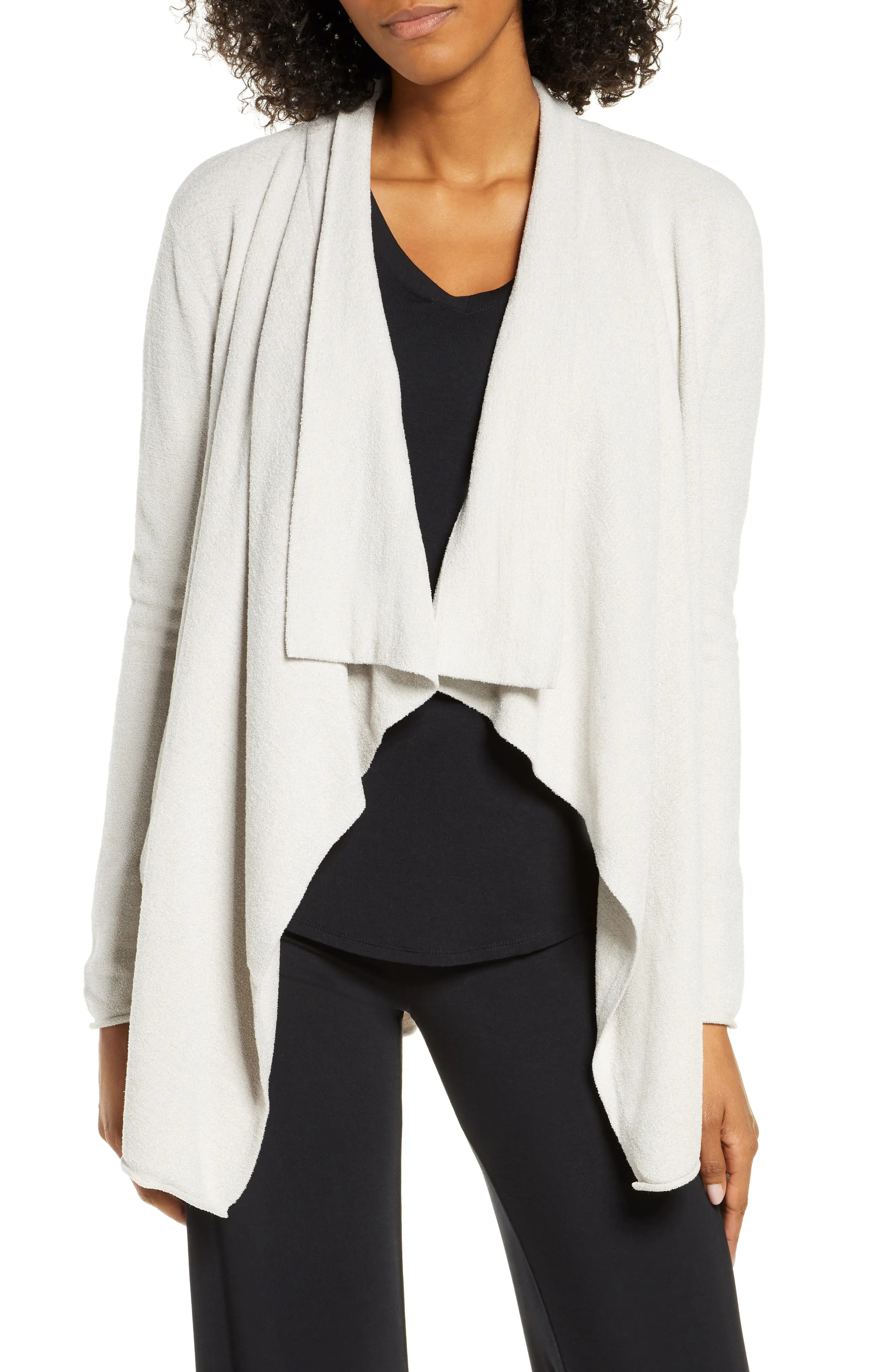Women's Barefoot Dreams Cozychic(TM) Ultra Lite High/low Cardigan, Size Large/X-Large - Metallic | Nordstrom