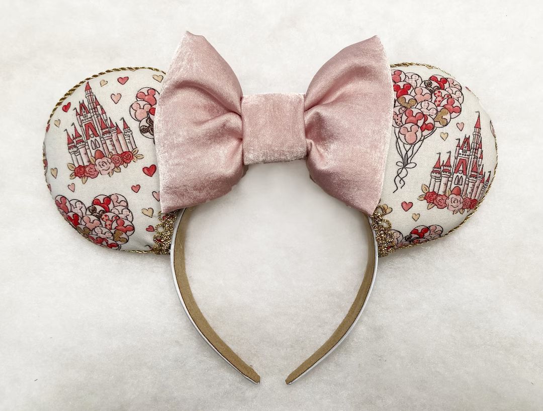 Castle Hearts Mouse Ears, Mouse Ears, Castle Ears, Love Ears, Balloon Castle Ears, Castle Disney ... | Etsy (US)