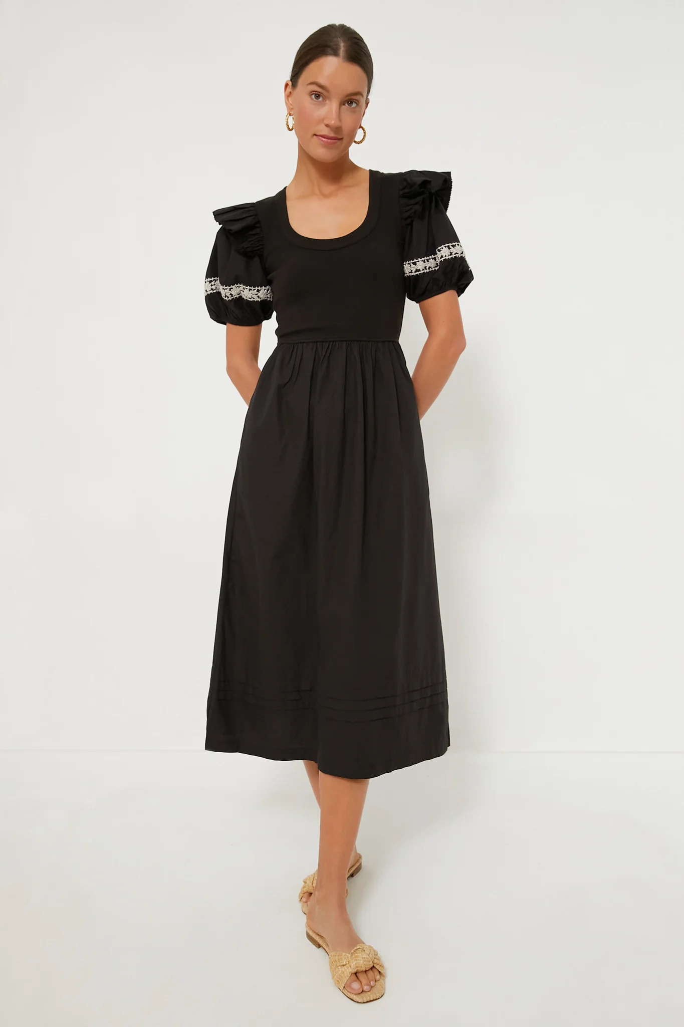 Black Selma Midi Dress | Tuckernuck (US)