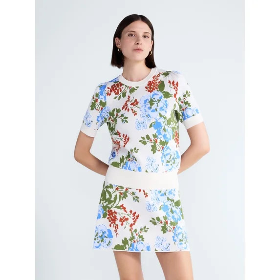 Free Assembly Women's and Women's Plus Crewneck Sweater with Short Puff Sleeves, Sizes XS-4X | Walmart (US)