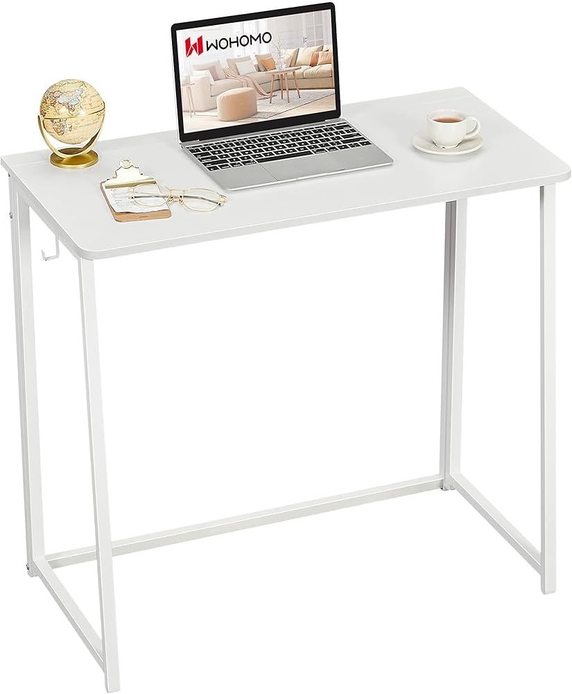 WOHOMO Folding Desk, 31.5" Small Desk for Small Spaces, Easy Assemble Foldable Computer Desk for ... | Amazon (US)