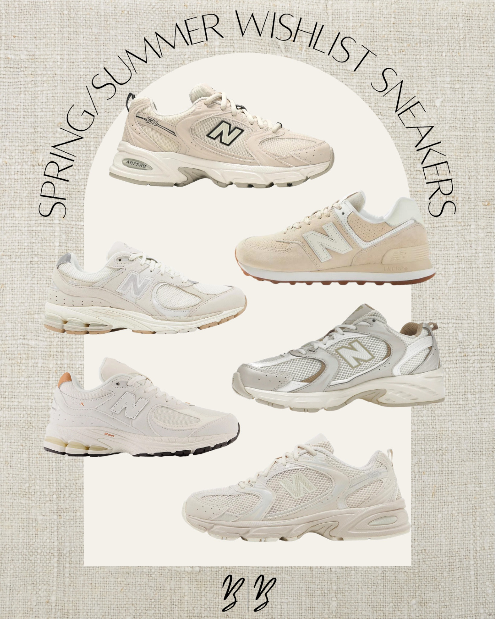 Neutral sneakers I’m loving right now

New balance sneakers, beige sneakers, women’s sneakers, tan sneakers, summer sneakers, spring sneakers, dad shoes, cream sneakers, off white sneakers, cool girl shoes

#LTKSeasonal #LTKstyletip #LTKshoecrush