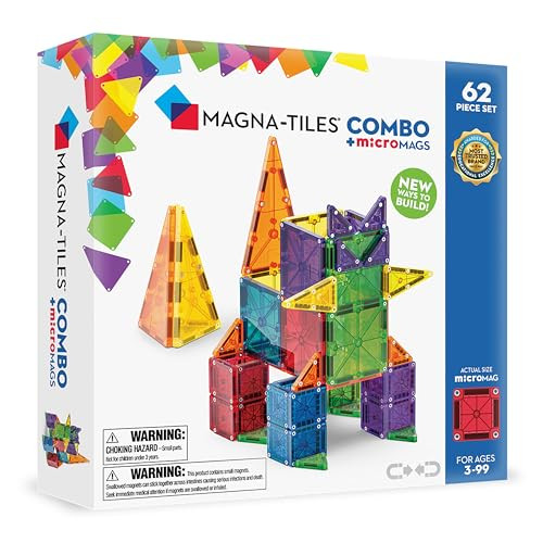 Magna-Tiles Combo 62-Piece Magnetic Construction Set, The Original Magnetic Building Brand | Amazon (US)