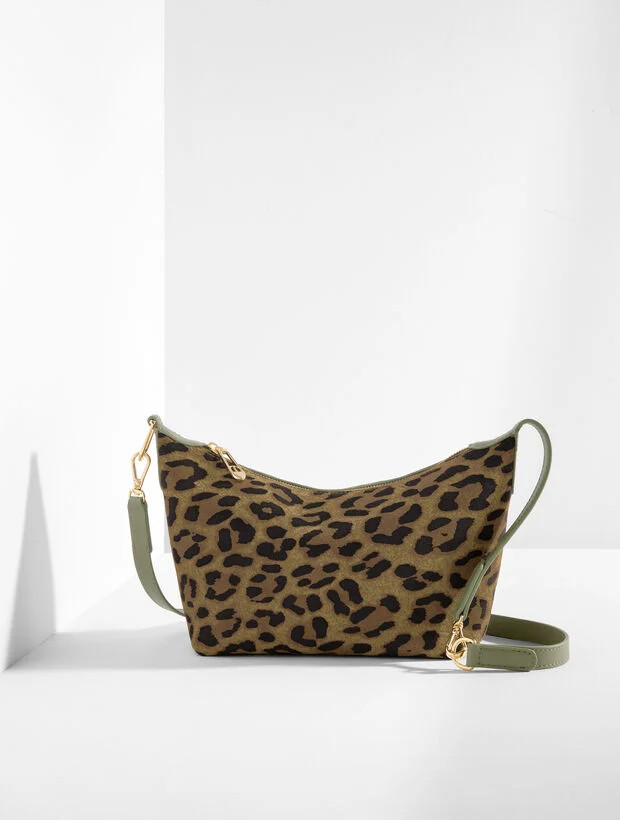 Leopard Suede Convertible Crossbody Bag | Talbots