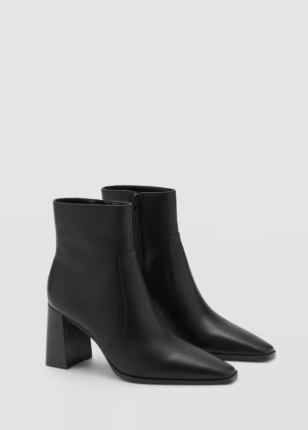 Leather heeled boots black - Woman - 3 - MANGO | MANGO (UK)