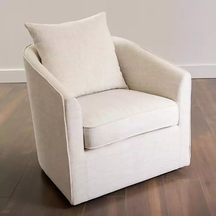 Cream Club Swivel Accent Chair | Kirkland's Home