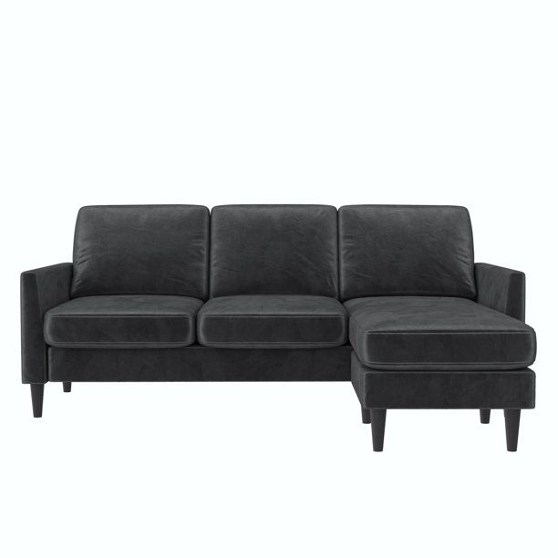 Mr. Kate Winston Reversible Sofa Sectional, Dark Gray Velvet - Walmart.com | Walmart (US)