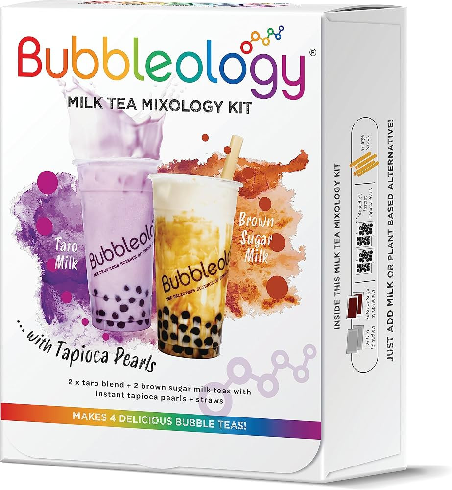 Bubbleology Milk Tea Mixology Kit with Tapioca Pearls (Pack of 1) Makes 4 Delicious Bubble Teas |... | Amazon (UK)