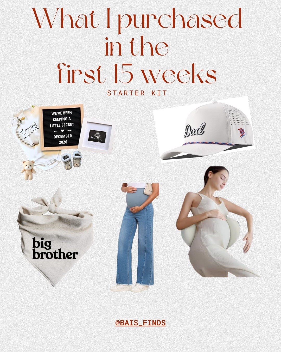 Baby on board! These are items i’ve stocked up on for the pregnancy announcement and to get me through the first 15 weeks! These maternity jeans are great! Love this pregnancy pillow! This baby announcmenet kit worked perfectly! loved this dad hat and the big brother dog bandanna!! 

#LTKBump #LTKmomlife #LTKBaby