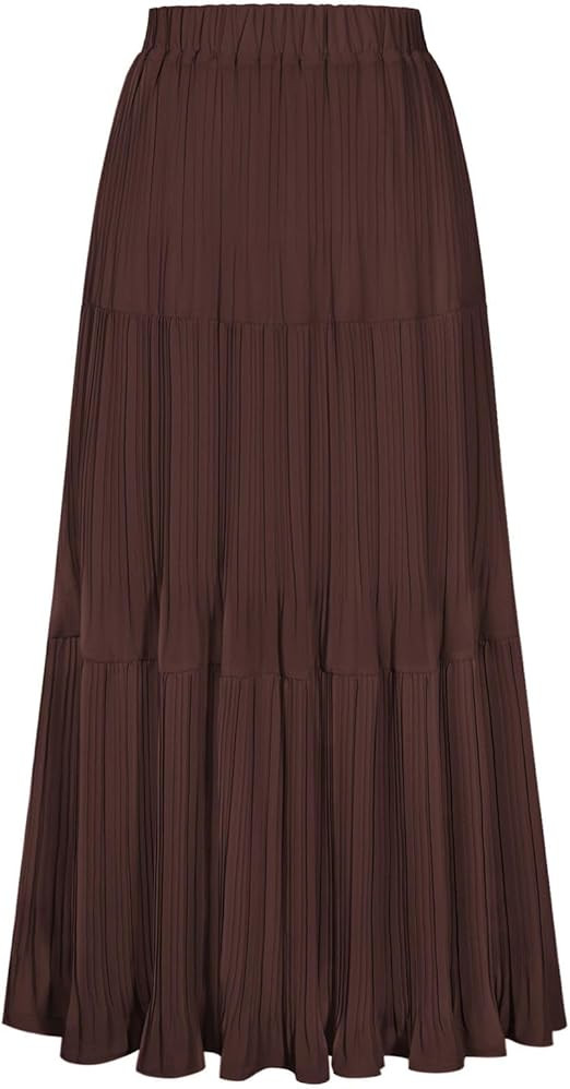 Kate Kasin 2026 Women's Chiffon Maxi Skirt, High Waist Pleated Skirts, Summer Flowy Long Skirts w... | Amazon (US)