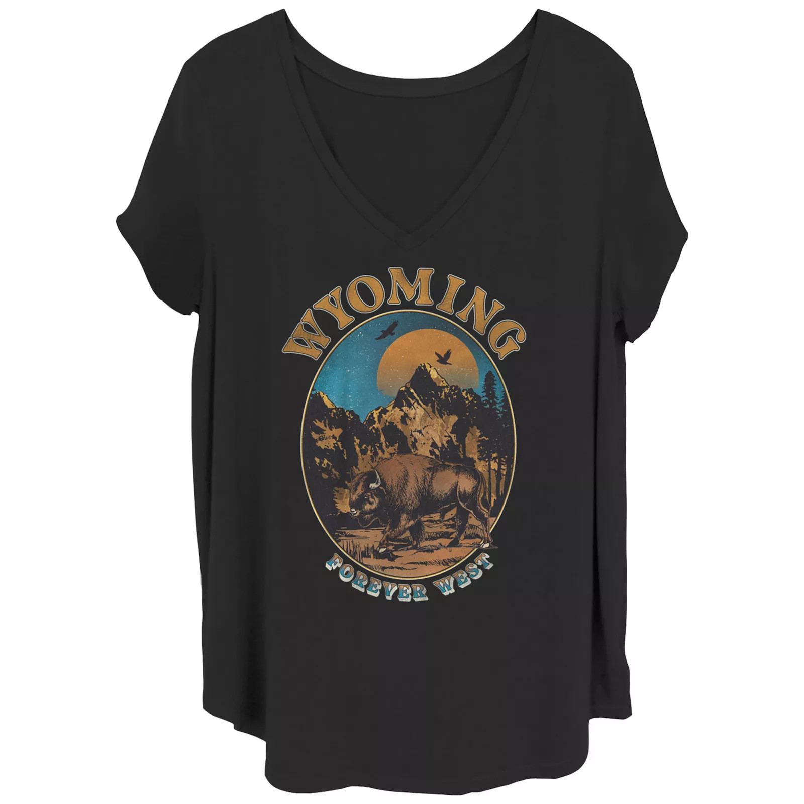 Juniors' Plus Size Wyoming Forever West Graphic Tee, Girl's, Size: 3XL, Black | Kohl's