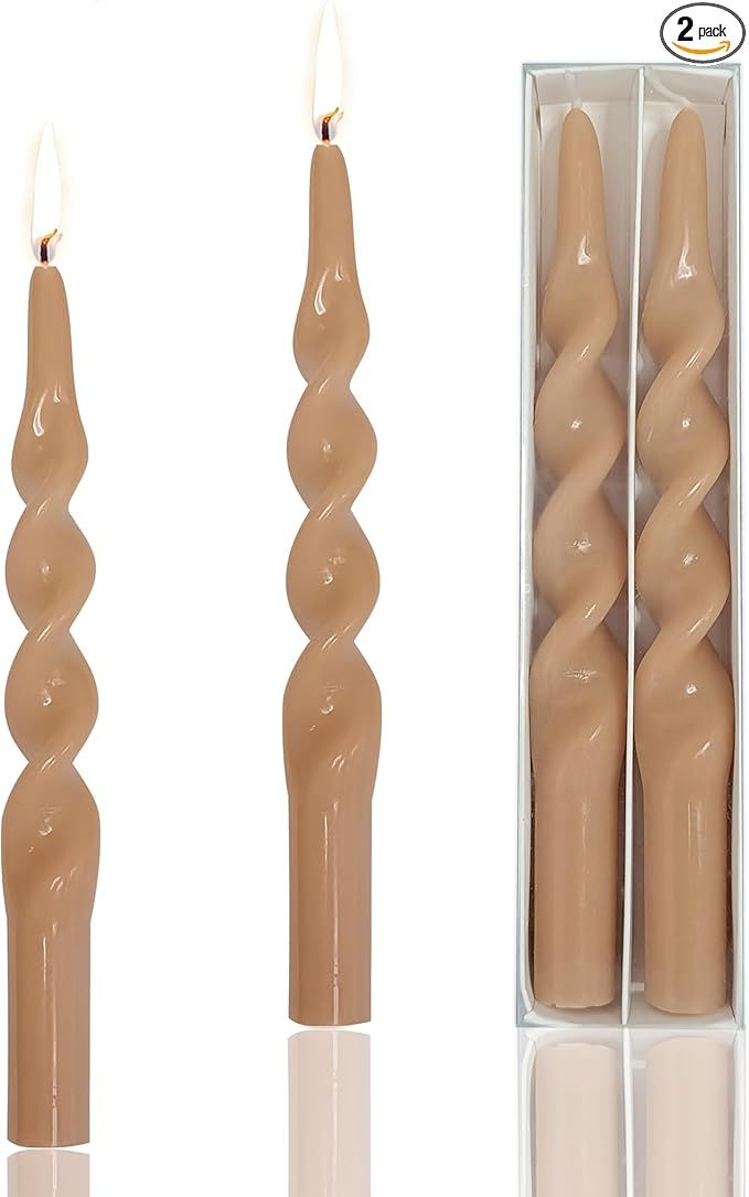 10 Inch Handmade Spiral Candles-Set of 2 Twisted Taper Candle for Holiday Wedding Party Home Dinn... | Amazon (US)