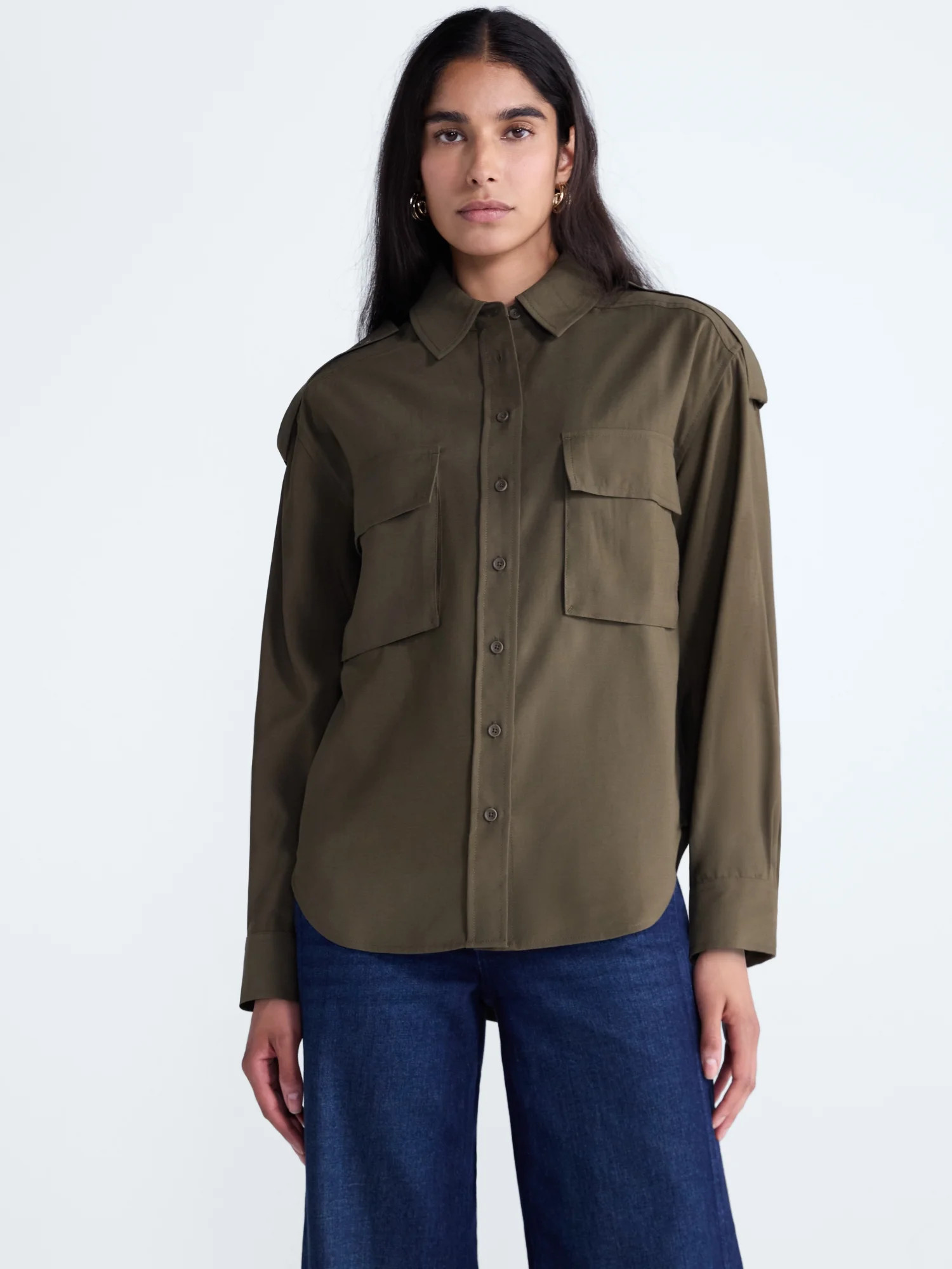 Scoop Women's and Women's Plus Utility Shirt, Sizes XS-4X | Walmart (US)
