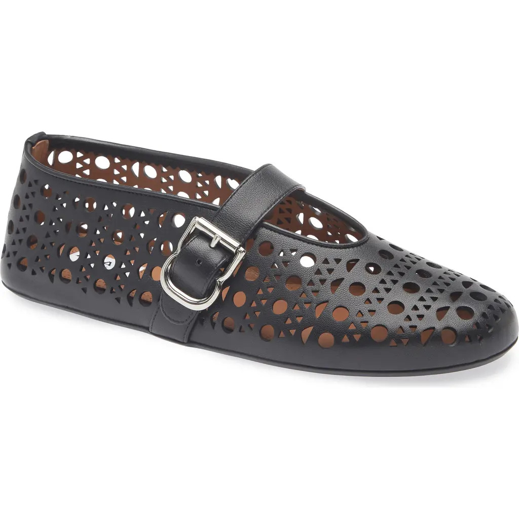 Alaïa Laser Cut Ballet Flat in Noir at Nordstrom, Size 40.5 | Nordstrom