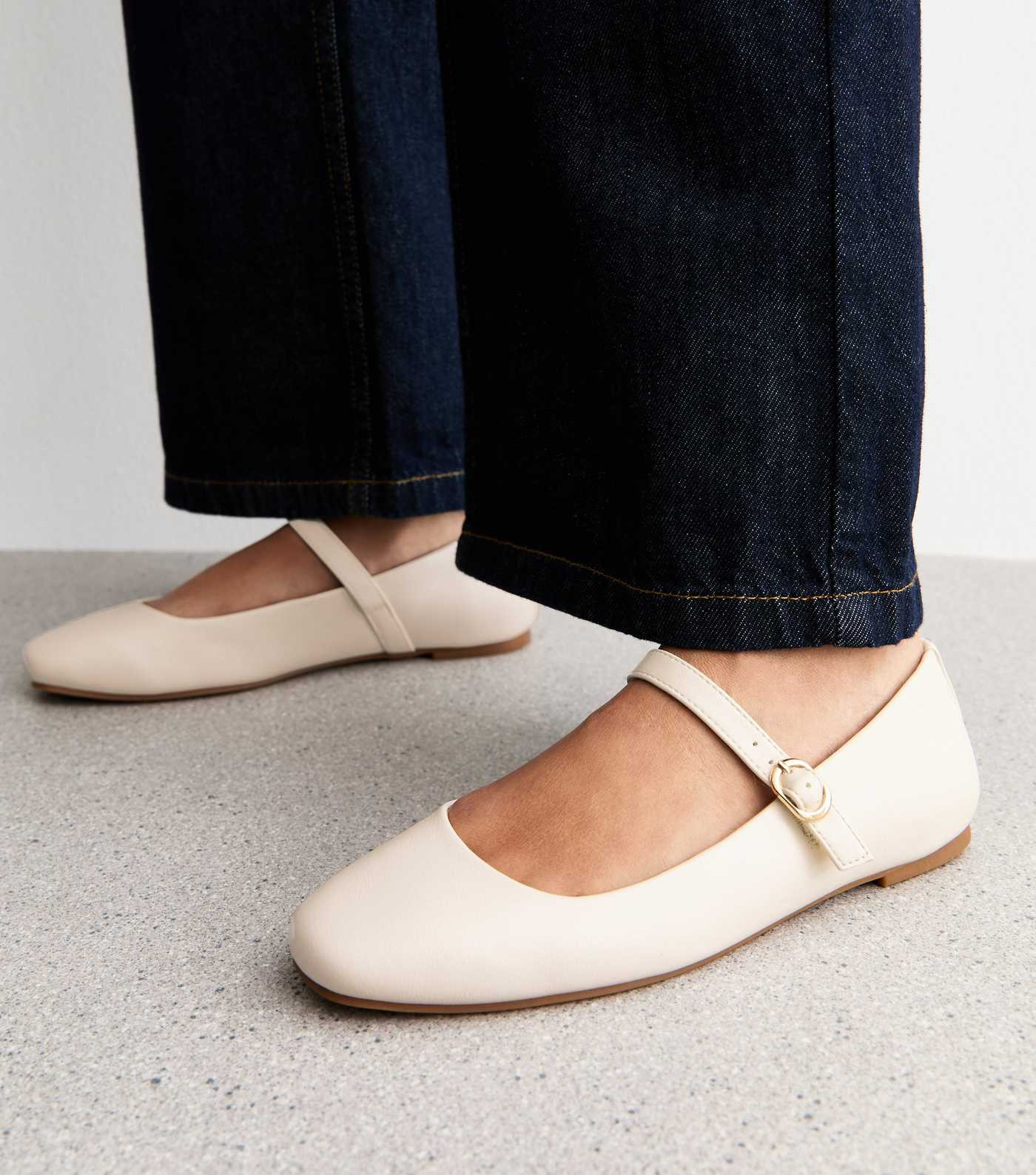 Off White Faux Leather Mary Jane Pumps | New Look | New Look (UK)