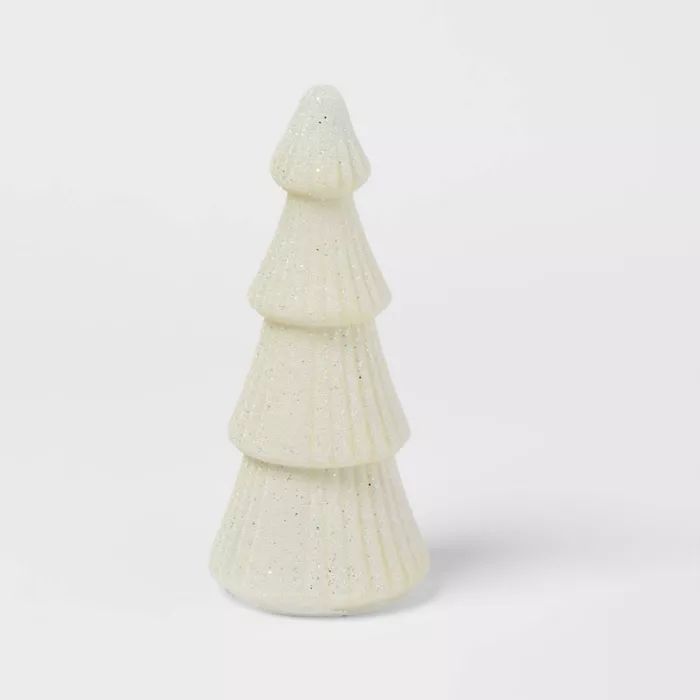 9" Glitter Glass Tree Ornament White - Threshold™ | Target