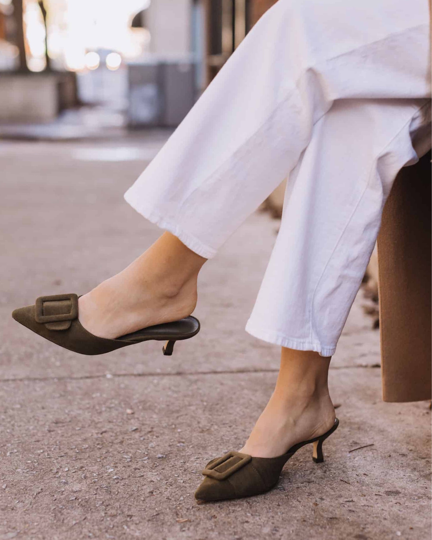 Amazon suede mules, Manolo blahnik dupe, white jeans. Winter outfit ideas 

#LTKunder100 #LTKstyletip #LTKshoecrush