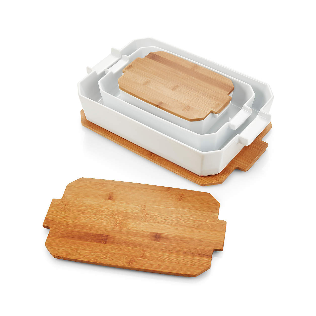 Baking Dishes with Bamboo Lids + Reviews | Crate & Barrel | Crate & Barrel