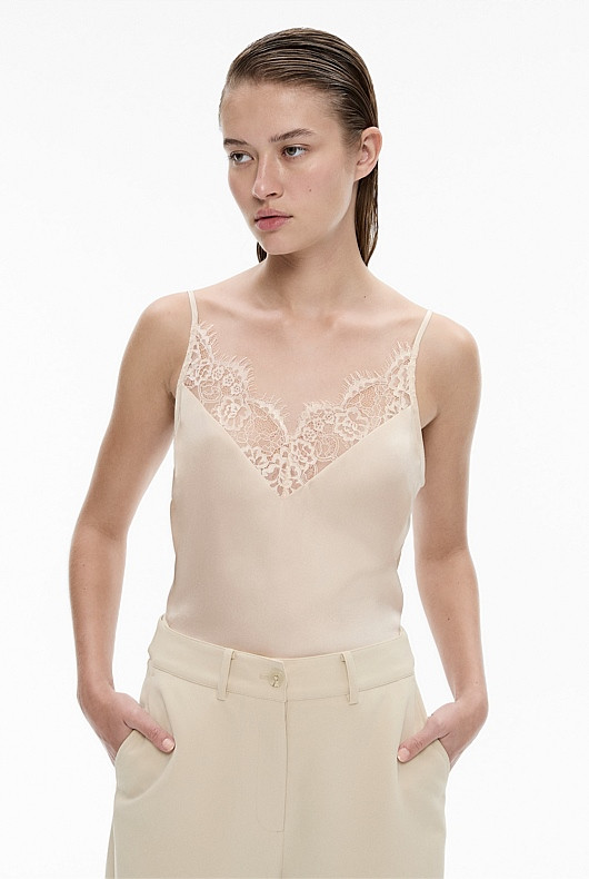 Silk Satin Lace Camisole | Witchery (AU)