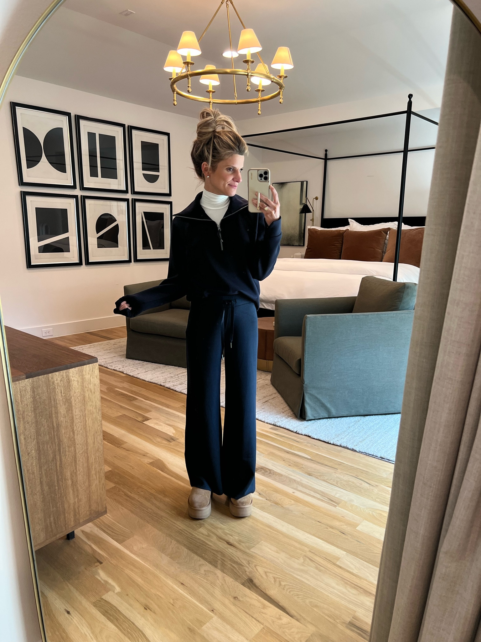 Wearing XS in tops and petite length in bottom