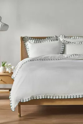 Maeve by Anthropologie Looped Organic Percale Duvet Cover | Anthropologie (US)