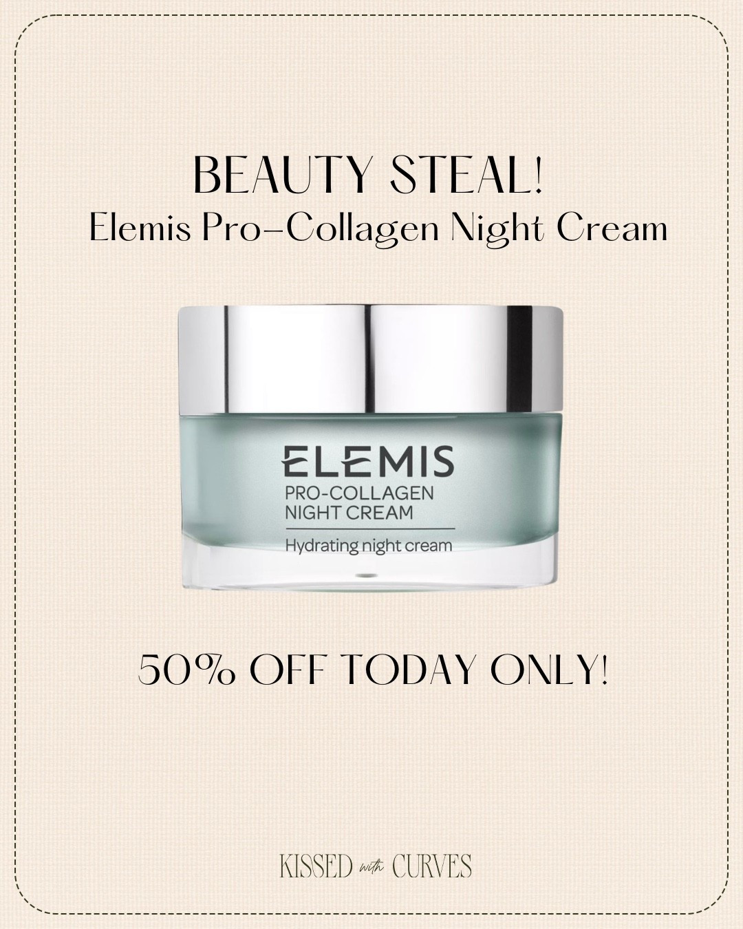 Beauty Steal! 50% off Elemis Pro-Collagen Night Cream today only! I love this night cream and this is such a great deal! The texture and consistency is really nice and luxurious and it’s really good for my sensitive skin! I especially like this night cream version for winter time when my skin is more dry. Definitely recommend giving this a try, especially while it’s on sale 50% off!

#LTKOver40 #LTKSaleAlert #LTKBeauty
