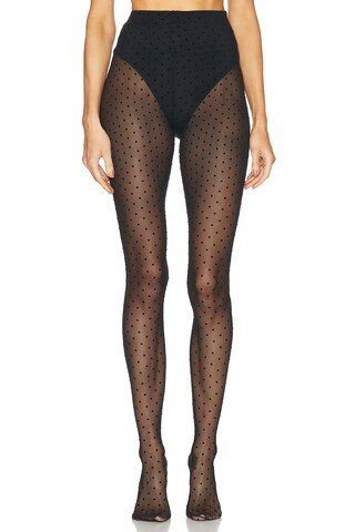 WARDROBE.NYC Polka Dot Tights in Black - Black. Size XXS (also in L, M, XL). | FWRD 