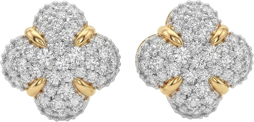 MEVECCO 18K Gold Plated Stud Earrings for Women, Cubic Zirconia Dainty Small Minimalist Shape Jew... | Amazon (US)