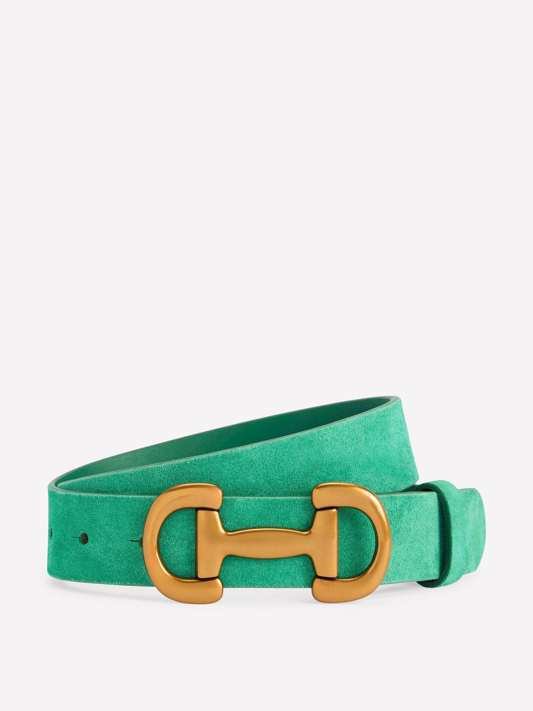 Boden Boden Green Iris Snaffle Trim Leather Belt | Next US
