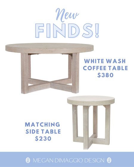 Brand new whitewash round x-base coffee table and matching side table find!! These remind me so much of Serena & Lily’s Clifton (discontinued) collection!! 😍🙌🏻 Also linked the regular wood color version from Target too! 🤍

#LTKFind #LTKhome
