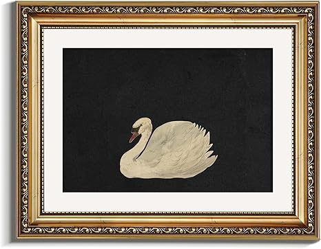 VIYYIEA Gold Framed Wall Art Canvas Print Home Decor Wall Decorations Grace Swan Art Painting Pic... | Amazon (US)
