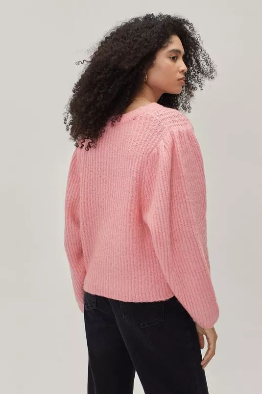 Knitted Puff Sleeve Sweater | Nasty Gal (US)