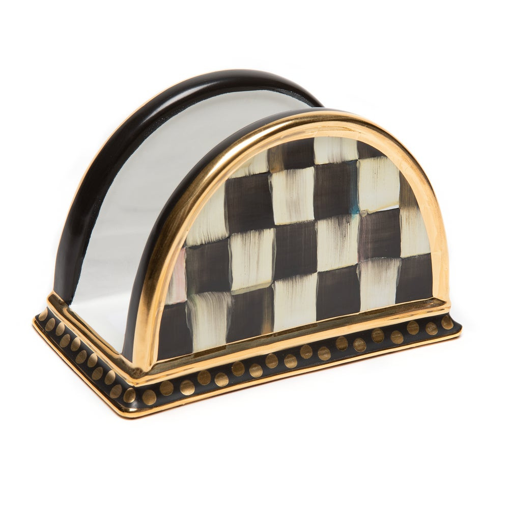 Courtly Check Ceramic Napkin Holder | MacKenzie-Childs