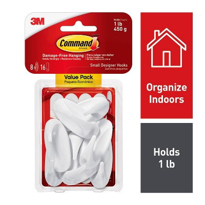 Command Strips Small Sized Designer Hooks White | Target