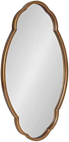 Kate and Laurel Magritte Mid-Century Scalloped Mirror, 18" x 30", Gold, Delicate Wall Decor to Us... | Amazon (US)