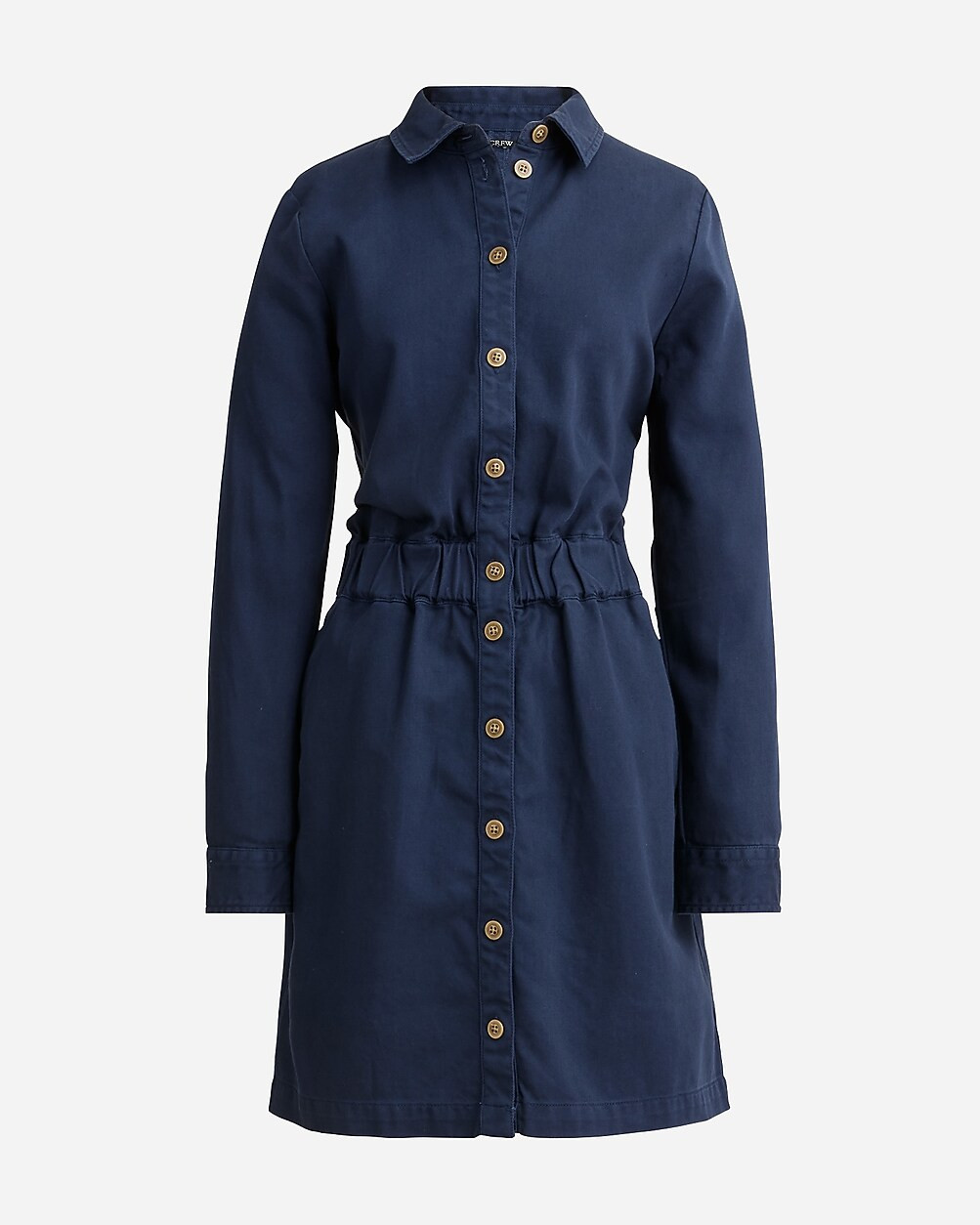 Long-sleeve button-front chino dress | J. Crew US