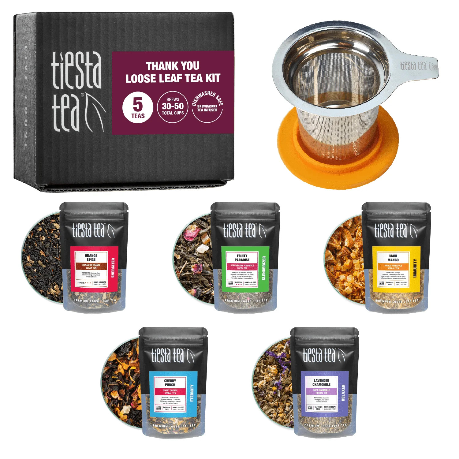 Tiesta Tea - Thank You Loose Leaf Tea Kit, Up to 50 Cups, High to No Caffeine, Hot & Iced, Tea Va... | Walmart (US)