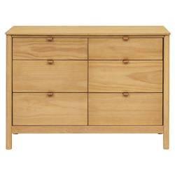 Babyletto Bondi Coastal Beach Honey Pine Wood 6 Drawer Assembled Dresser | Kathy Kuo Home