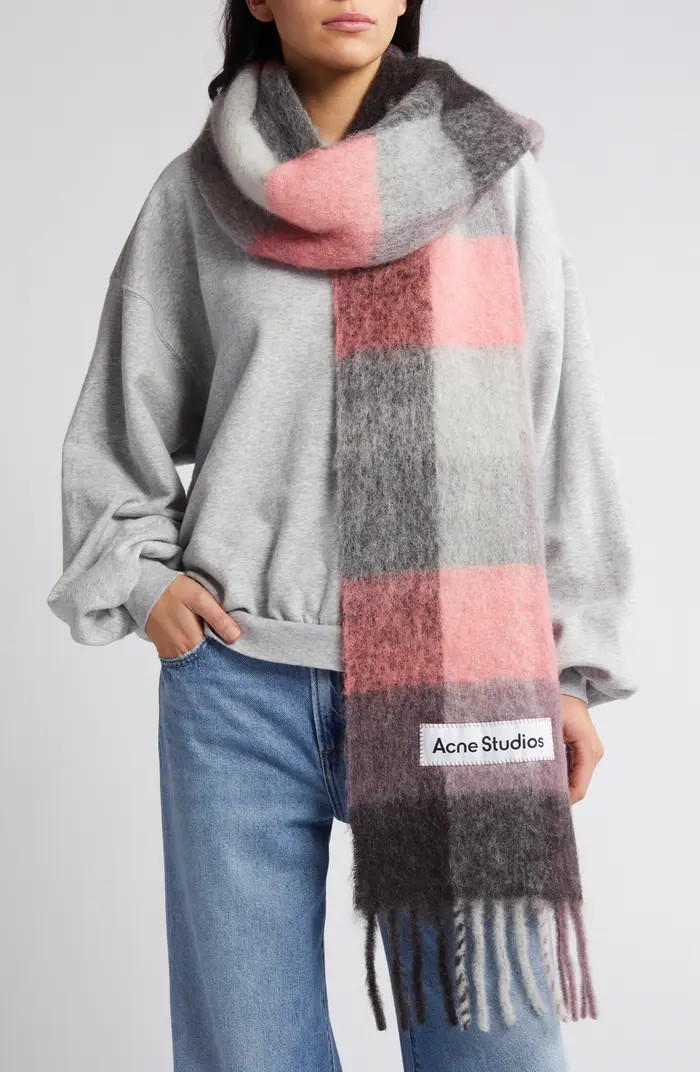 Vally Plaid Alpaca, Wool & Mohair Blend Scarf | Nordstrom