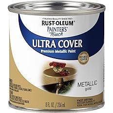 Rust-Oleum 240287 Brush On Paint Painter's Touch Satin, HP, 8 Fl Oz (Pack of 1), Metallic Gold, 1... | Amazon (US)