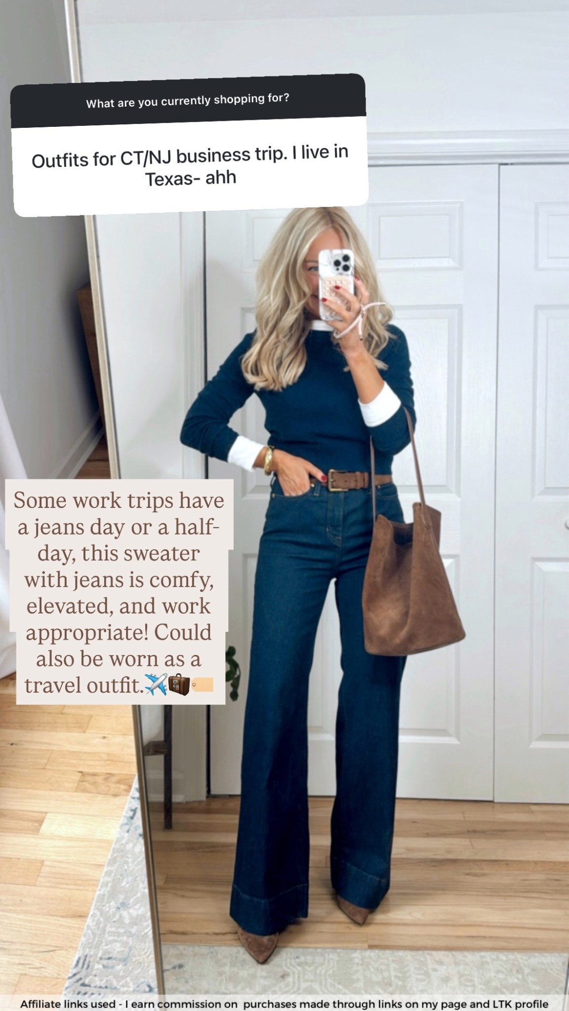 Casual business trip outfit with jeans 

#LTKWorkwear