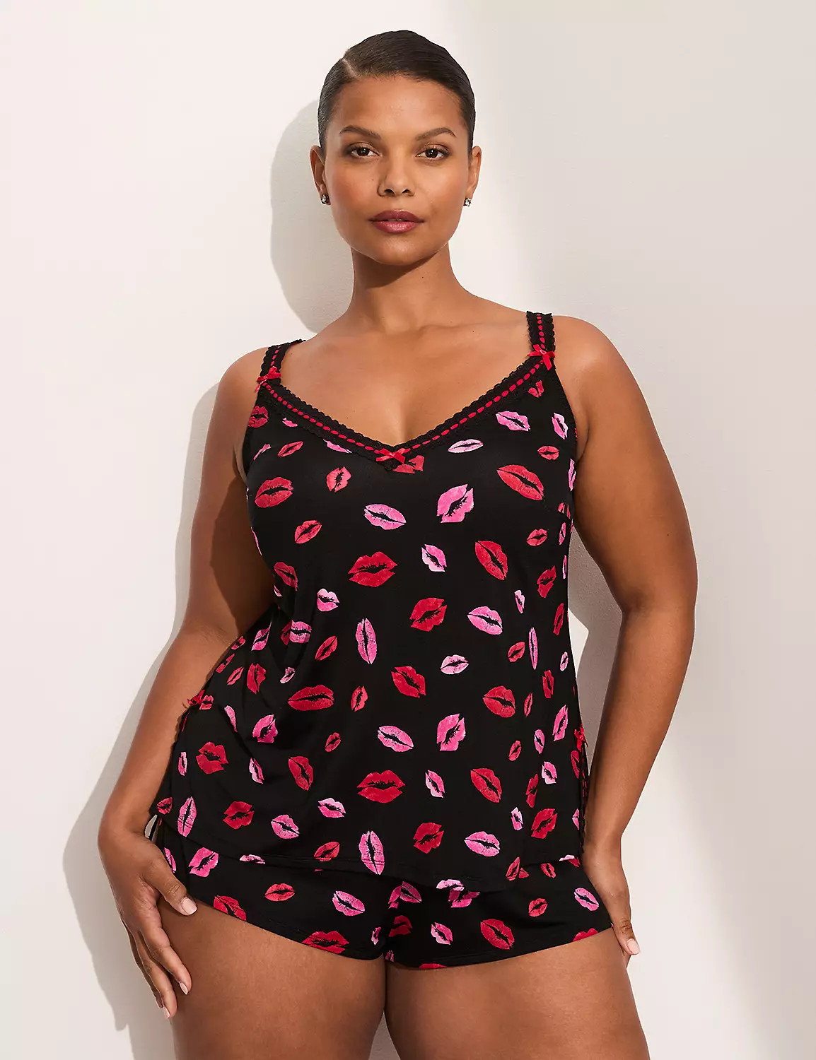 Seriously Sexy Ribbon-Slot Cami & Short Set | Lane Bryant (US)