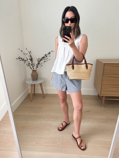 Can’t say enough good things about these shorts! Now come in 4 colors. Run tts and just so comfy. 

Madewell tank xs. But need the xxs
Madewell shorts xs
Madewell sandals 5
Madewell bag 

Summer outfits, summer style, sandals, petite style, vacation outfit 

#LTKItBag #LTKShoeCrush #LTKFindsUnder100