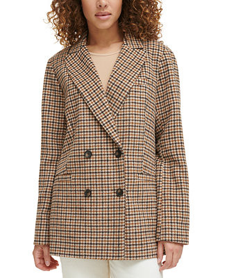 Women's Wool Blend Double Breasted Blazer | Macy's