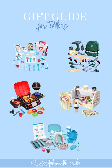 A gift guide for pretend kids for toddlers. 

Doctor kid
Dentist kit
Tool kit
Ice cream
Parlor
Cooking kits
Play grill 
Baby gifts 
Toddler gifts
Boy gifts
Girl gifts 

#LTKCyberWeek #LTKGiftGuide #LTKkids