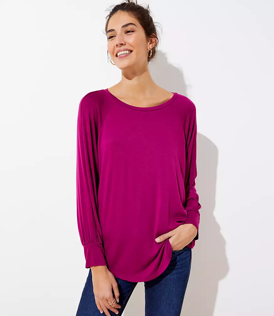 Dolman Shirttail Tee | LOFT