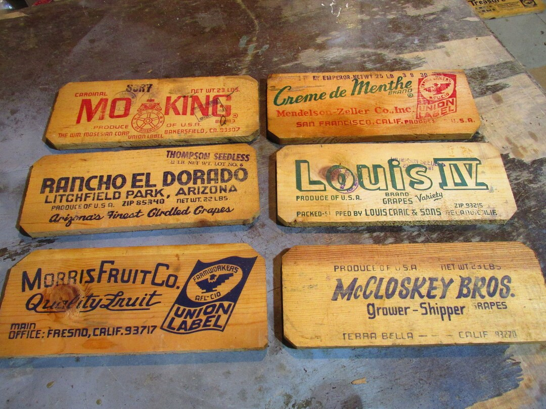 Lot of 6 Vintage Wood Fruit Vegetable Box Crate Advertising End Boards   ET19 | Etsy (US)