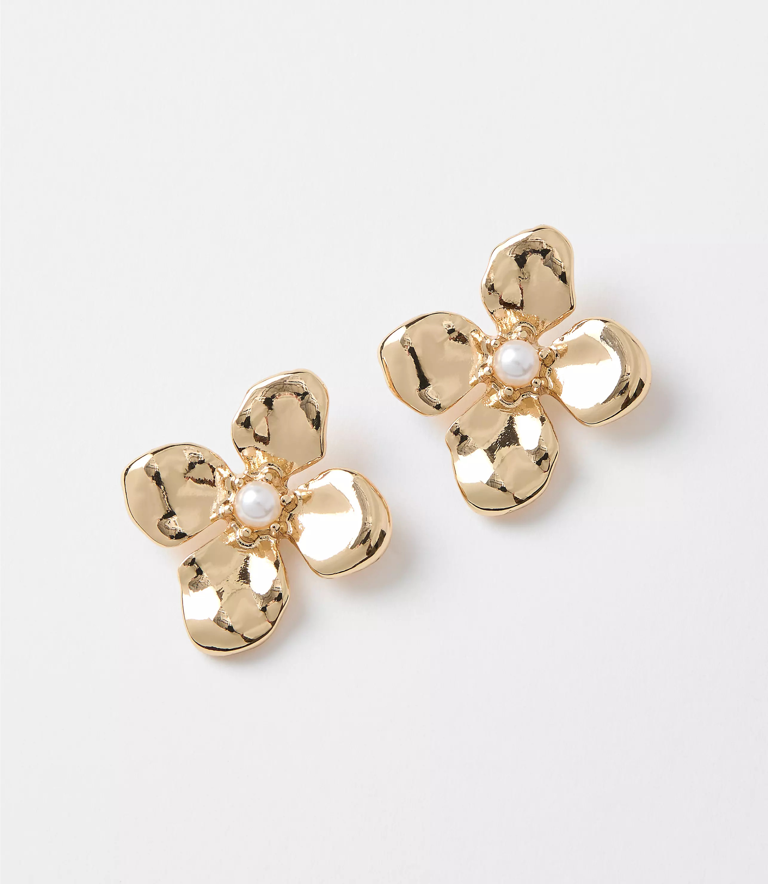 Pearlized Floral Stud Earrings | LOFT