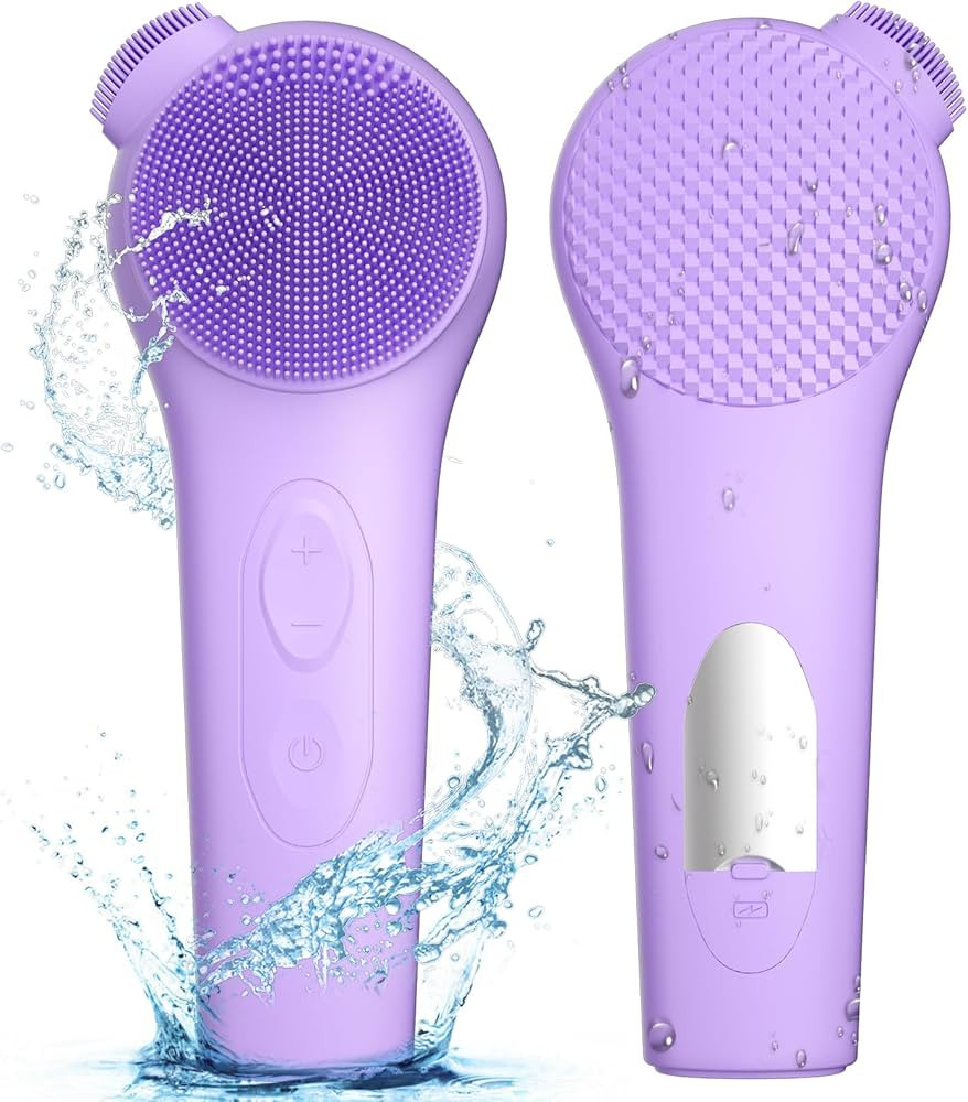 Silicone Face Scrubber, Waterproof Rechargeable Facial Cleansing Brush, 5 Cleansing Modes with No... | Amazon (US)